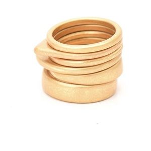 6pcs matte gold ring set
